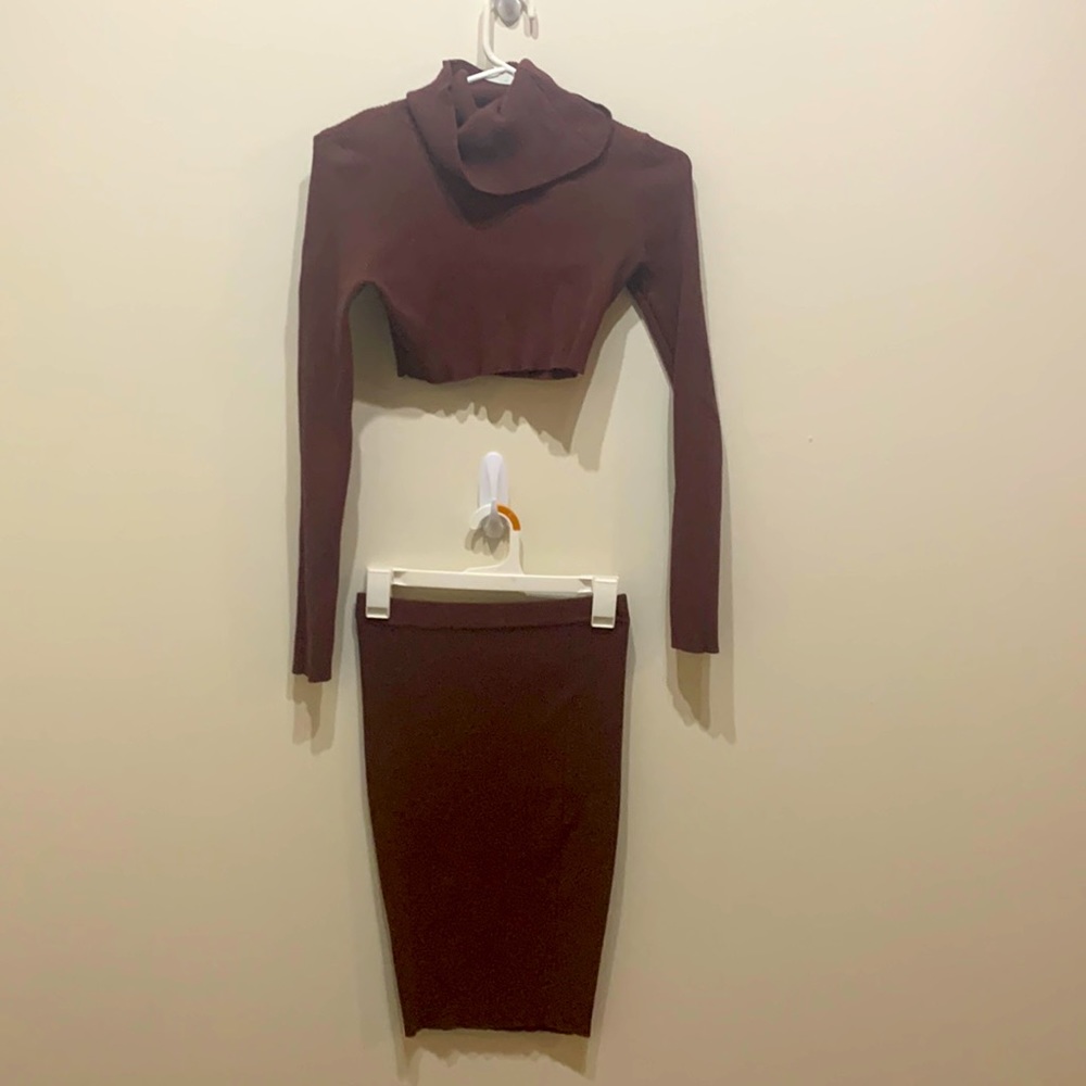NAKED WARDROBE 2PIECE RIBBED SWEATER SET